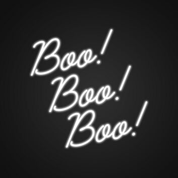Boo! Boo! Boo! Script LED Neon Sign