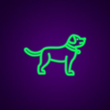 Standing Dog with Collar LED Neon Sign for Pet Lovers