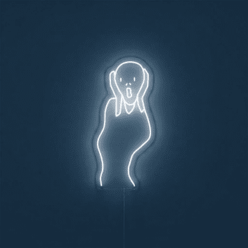 'scream' neon sign