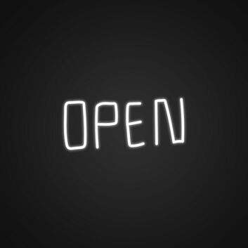 Open Neon Sign for Business Displays