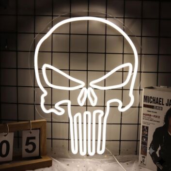 Skull Sign Neon Sign for Halloween and Bold Decor
