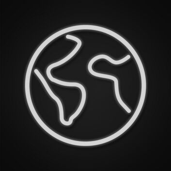 Planet Neon Sign for Space Themed Decor