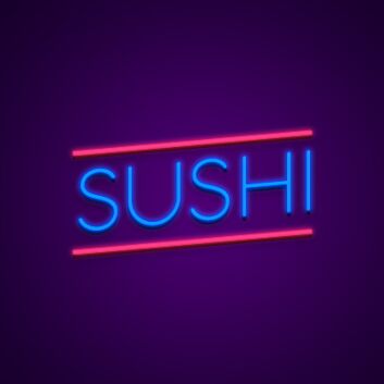 SUSHI Text with Accent Lines LED Neon Sign