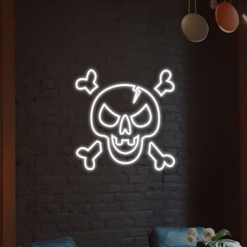 Skull Neon Sign for Halloween and Edgy Decor