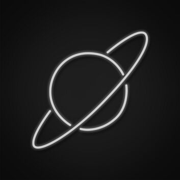 Planet Neon Sign for Space Themed Decor