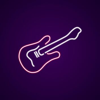 Electric Guitar Outline LED Neon Sign