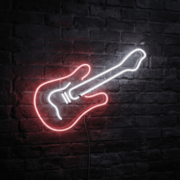 Electric Guitar Outline LED Neon Sign