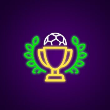Soccer Trophy and Laurel LED Neon Sign