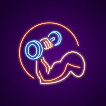 Flexing Arm with Dumbbell LED Neon Sign