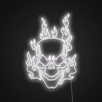 Flaming Skull LED Neon Sign