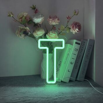 Letter T Neon Sign for Initials