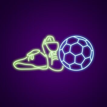 Soccer Cleats and Ball LED Neon Sign