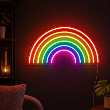 Rainbow Sign Neon Sign for Colorful Decor