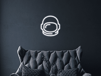 Astronaut Helmet Outline LED Neon Sign for Space Rooms