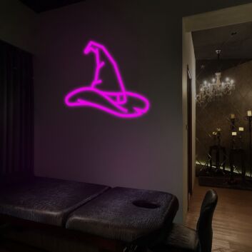 Witch Hat Neon Sign for Halloween Decor