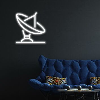 Satellite Dish Antenna LED Neon Sign for Tech Rooms
