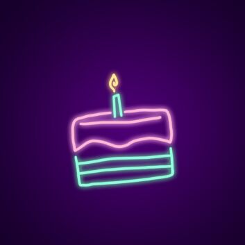 Cake Slice Neon Sign Perfect for dessert shops and kitchens