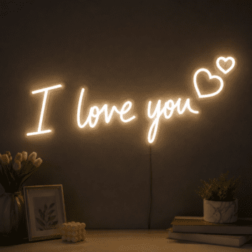 I Love You Neon Sign Express your love with this charming sign