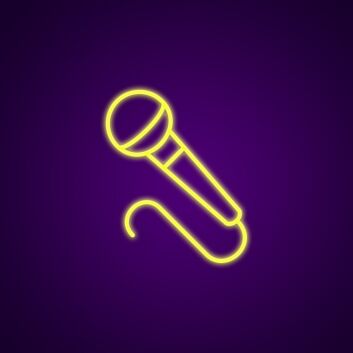 Microphone Outline LED Neon Sign