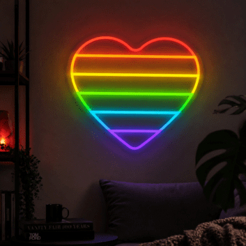 Heart Flag Neon Sign Show your love with this heart flag sign