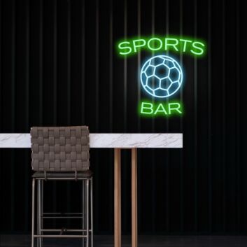 Sports Bar with Soccer Ball LED Neon Sign