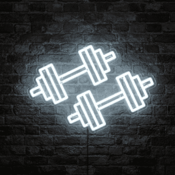 Two Dumbbells Neon Sign Ideal for gyms and fitness enthusiasts