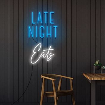 Late Night Eats Mixed Letter LED Neon Sign