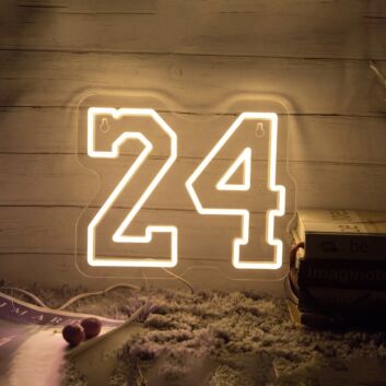 24 Neon Sign Ideal for sports-themed rooms