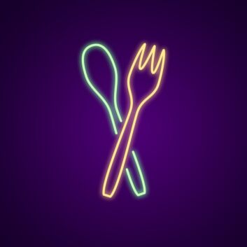 Spoon And Fork Neon Sign Great for kitchens and dining areas