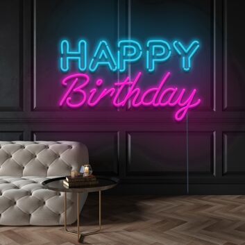 Happy Birthday Neon Sign Celebrate birthdays with this cheerful sign