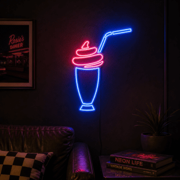 Milk Shake Bar Neon Sign Perfect for cafes and diners