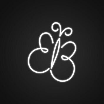 Curly-Antenna Butterfly LED Neon Sign