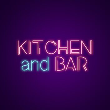 Kitchen and Bar Mixed Letter LED Neon Sign