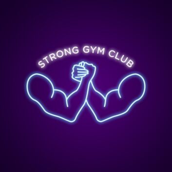 Strong Gym Club Neon Sign Motivate yourself at the gym