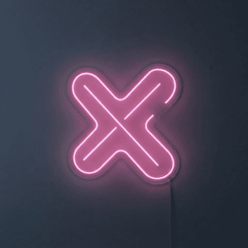 Rounded X Symbol LED Neon Sign