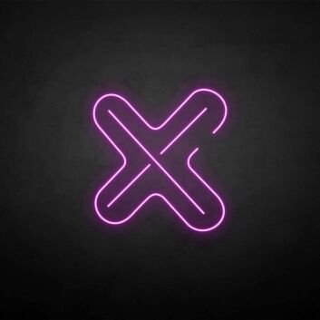 Rounded X Symbol LED Neon Sign