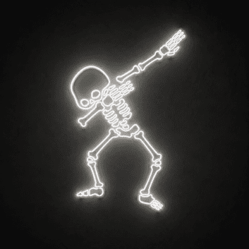 Dabbing Skeleton Neon Sign Add a fun touch to your Halloween decor