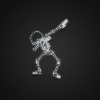 Dabbing Skeleton Neon Sign Add a fun touch to your Halloween decor