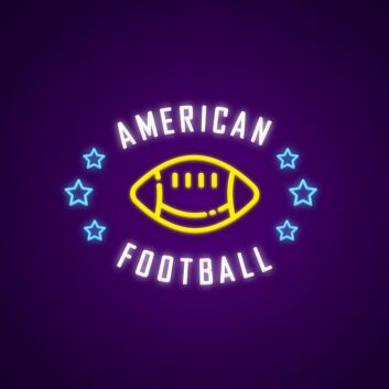 American Football with Stars LED Neon Sign