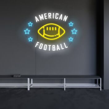 American Football with Stars LED Neon Sign