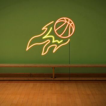Flaming Basketball LED Neon Sign