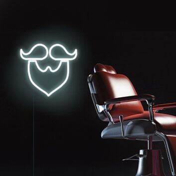 Mustache And Beard Neon Sign Perfect for barbershops and grooming salons