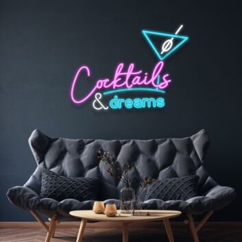 Cocktails And Dreams Neon Sign Ideal for bars and lounges