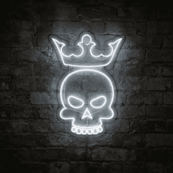 King Skull With Crown Neon Sign Add a regal, edgy vibe to your space