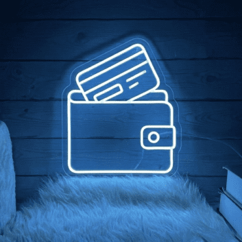 &#39;Wallet&#39; neon sign