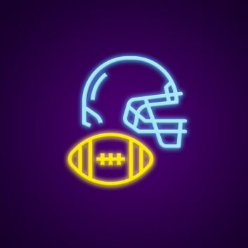American Football Helmet and Ball LED Neon Sign