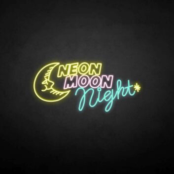 &#39;Neon moon night&#39; neon sign
