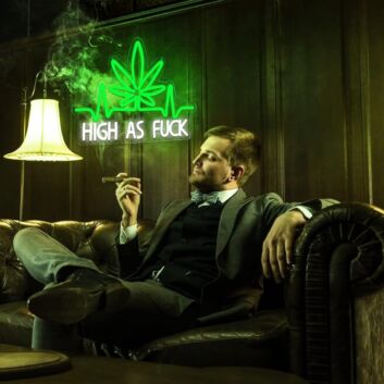 Green Leaf High As Fuck Game Room Bar