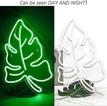 Green Leaves Neon Sign Home Natural Vibes