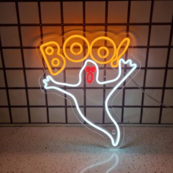 &#39;BOO!&#39; neon sign